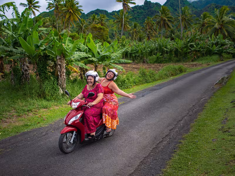 Kia Orana Aunties with Helmets
